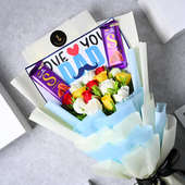 Combo Set Of Mixed Roses N Chocolate