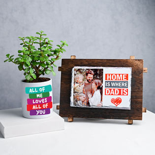 Combo With Jade Plant N Tabletop For Dad