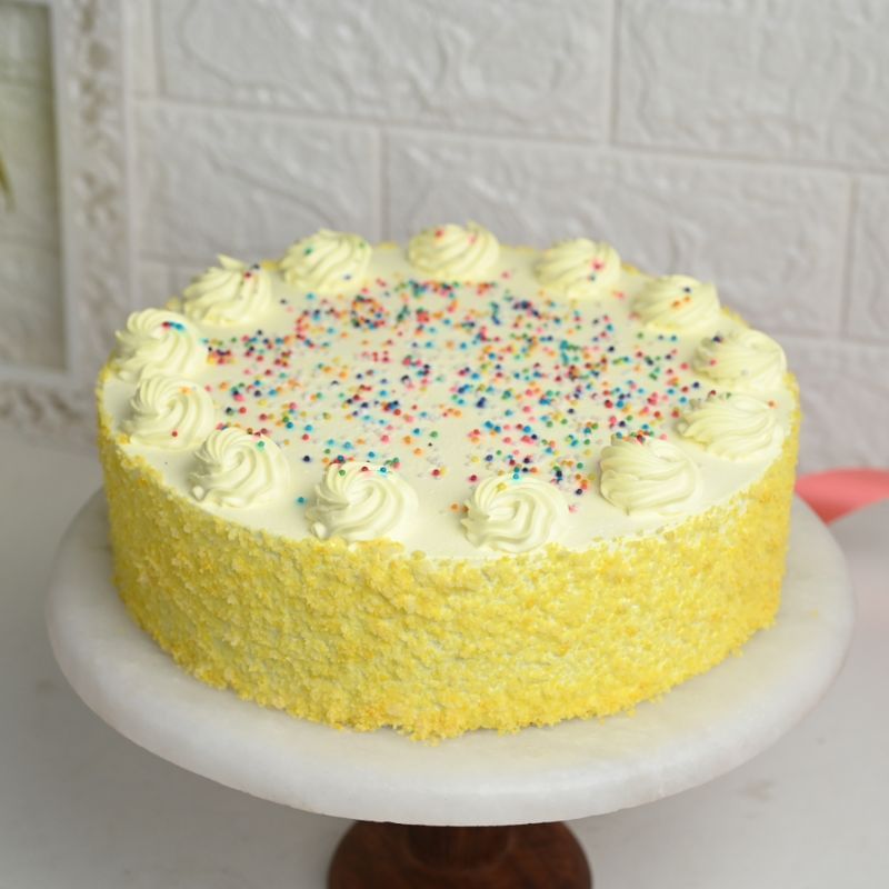 Sprinkled Vanilla Cake, Happy New Year Cake