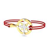 Compass Design Gold And Diamond Rakhi