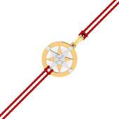 Compass Design Gold And Diamond Rakhi