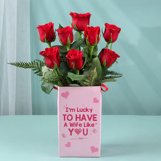 Confession Box Of Carmine Rose Petals For Wife