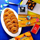 Cookies And Chocolates Rakhi Set - Set of 2 Kids Rakhis to UK
