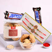 Buy Set of 2 rakhi online for Brother - Cookies N Choco With Holy Rakhis