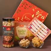 Buy Cookies N Makhana With Ganesha Rakhis online For Brother