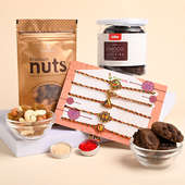 Buy Set of 5 rakhi online for Brother - Cookies N Nuts With Five Rakhis
