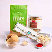 Buy Rakhi Sets online for Brother - Cookies N Nuts With Vibrant Rakhi