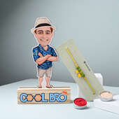 Cool Bro Personalised Caricature With Beaded Rakhi Combo