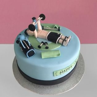 Cool Gym Dude Fondant Cake