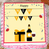 Happy New Year Poster Cake