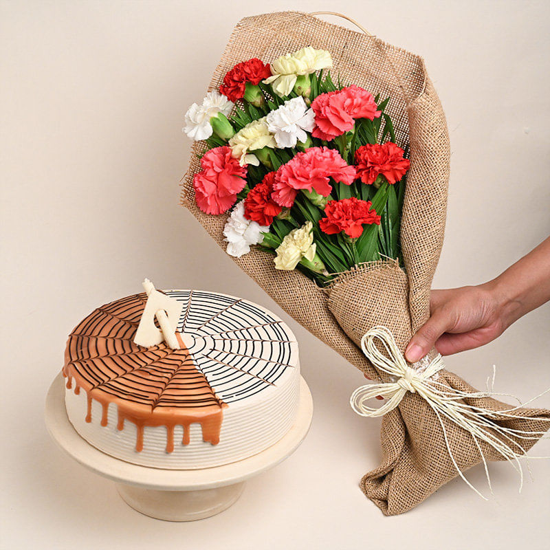 Countryside Carnations With Butterscotch Cake