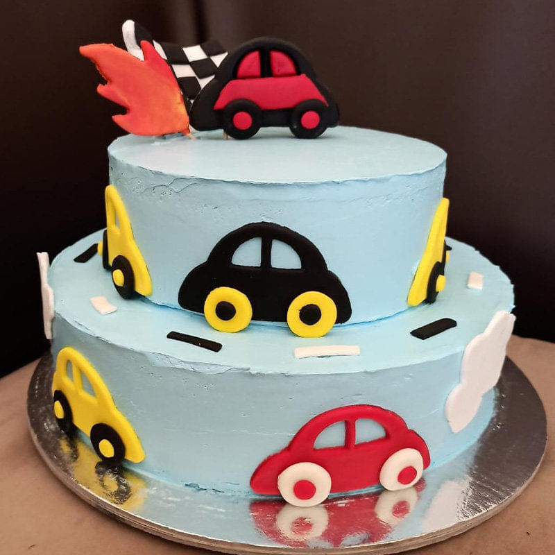 Buy Crazy Cars Fondant Cake Online