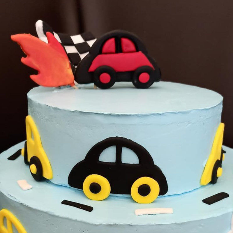 Crazy Cars Fondant Cake Online