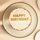 Classic Happy Birthday Vanilla Cake - Top View