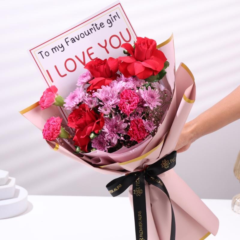 Crimson & Lavender Love Bouquet
