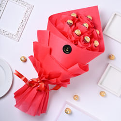 Crimson Bouquet of Ferrero Delights