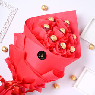 Crimson Bouquet of Ferrero Delights