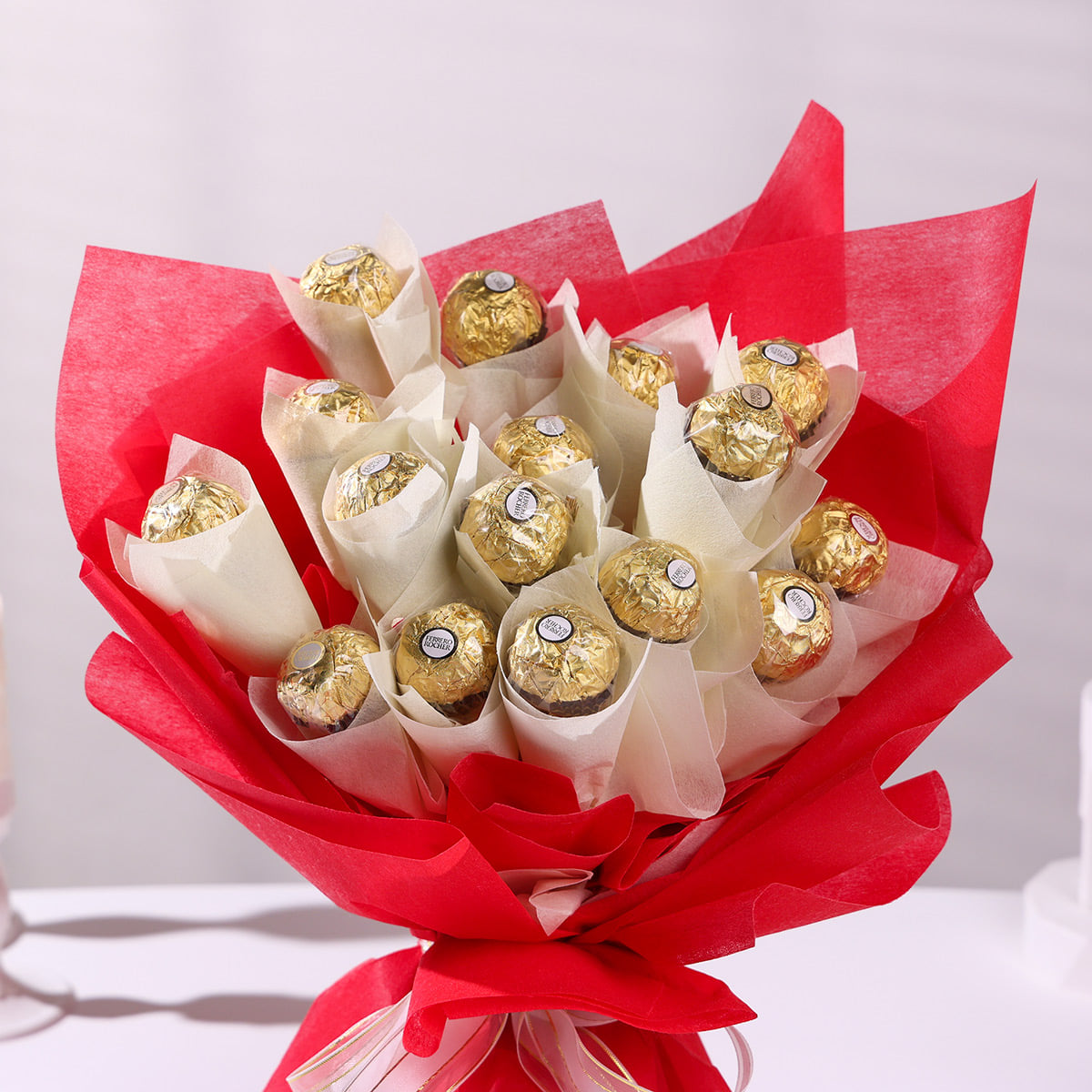 Crimson Bouquet of Ferrero Delights