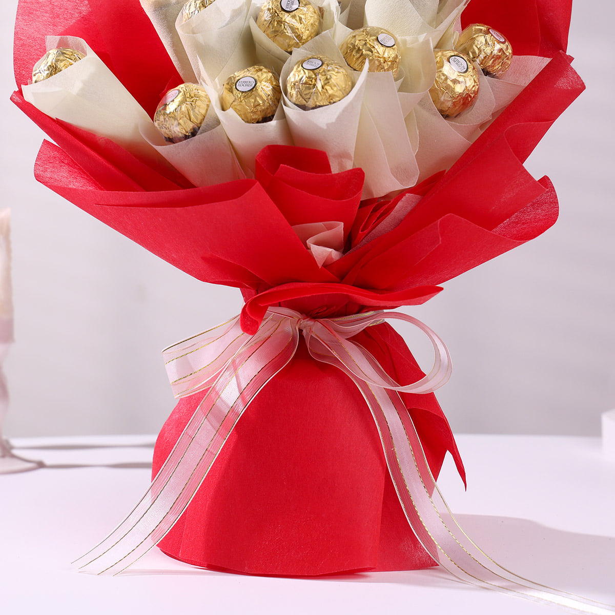 Crimson Bouquet of Ferrero Delights