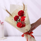 Crimson Crochet Bouquet