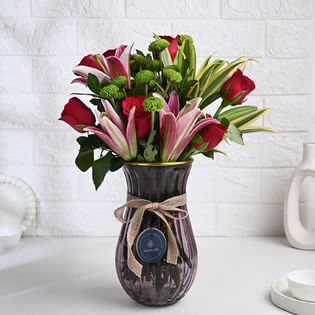 Crimson Hues Beneath The Lily Sky