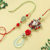 Crimson Roses N Crystals Bhaiya Bhabhi Rakhis