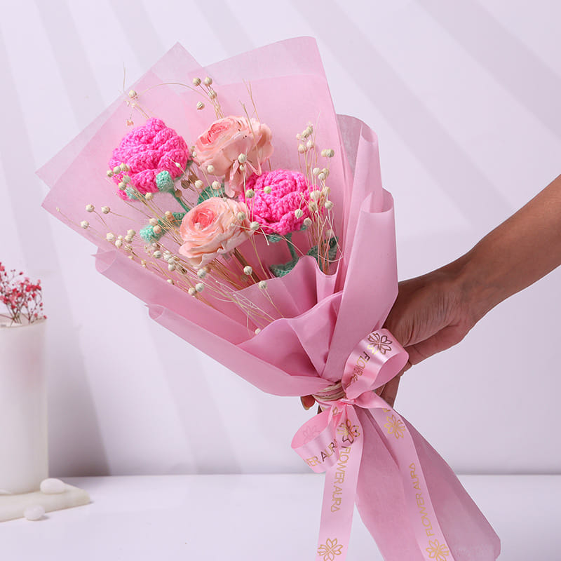 Crochet Blush Meadow Bouquet