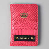 Croco Pink Passport Wallet Corp