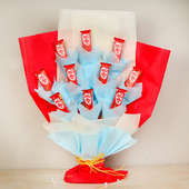 Crunchy Kitkat Bouquet - Bouquet of 10 Kitkats in Multi Colored Paper Packing