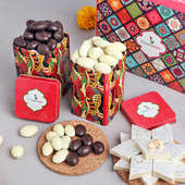 Crunchy Almonds with Delcious sweets: Chocolate Hamper Online