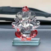 Crystal Car Ganesha Showpiece