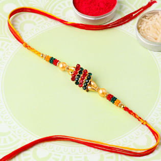 Crystal Elegance Rakhi - Single Crystal Rakhi Set