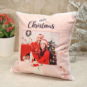 Side View of Personalised Christmas Cushion