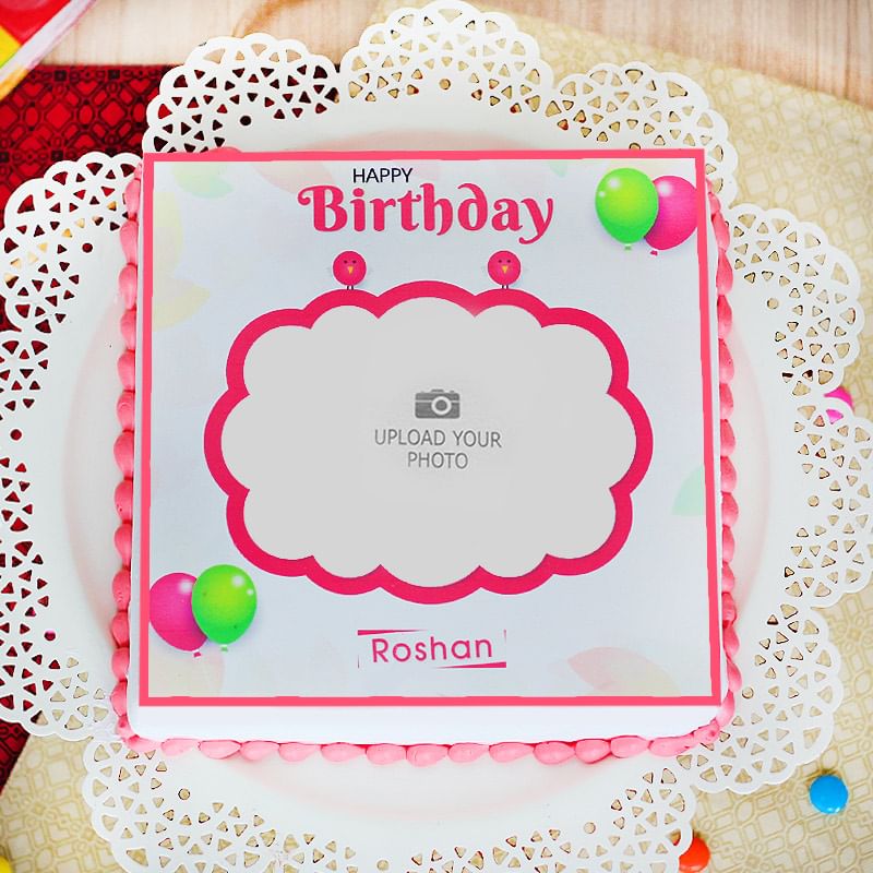 Birthday Photo Cake - Top View