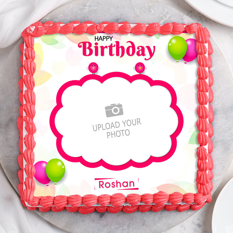 Birthday Photo Cake - Top View