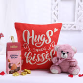 Cuddly Cushion With Teddy N Chocolate