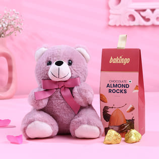 Cuddly Teddy Bear With Almond Rocks