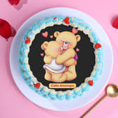 Cuddly Teddy Hugs Valentine Cake