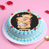 Cuddly Teddy Hugs Valentine Cake
