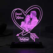 Cupid Arrow Heart Personalised LED Lamp For Valentine