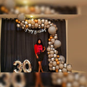 Cursive Birthday Balloon Arch Decor