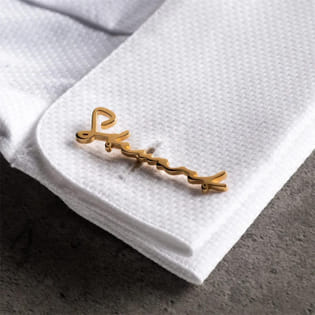 Cursive Name Personalised Golden Cufflinks