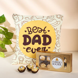 Cushion And Chocolates Combo For Dad
