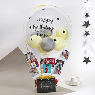 Custom Bday Pics Balloon Bouquet: Yellow and black Balloons bouquet