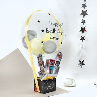 Custom Bday Pics Balloon Bouquet: Arrangement of 9 Balloons