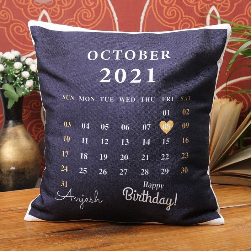 Custom Birthday Calendar Cushion - Birthday Gifts For Brother