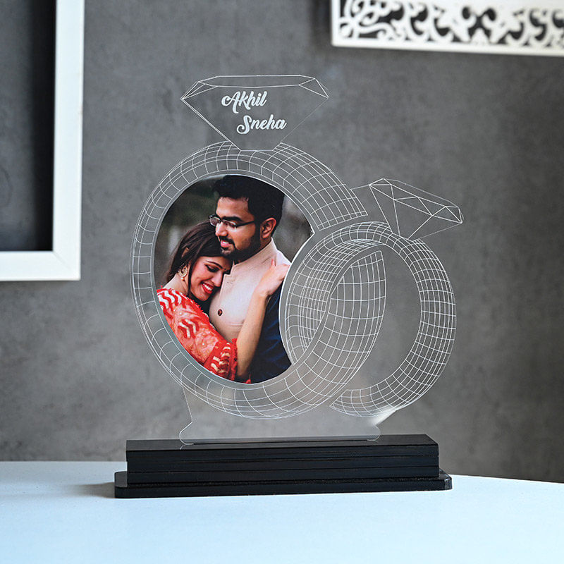 Custom Couple Rings Led Lamp