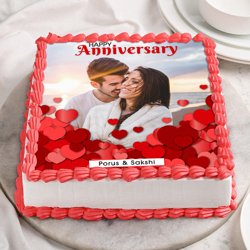 Personalised Photo Anniversary Cake