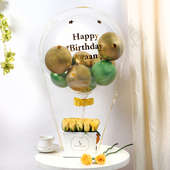 Custom Floral Balloon Box: Yellow and green balloons bouquet