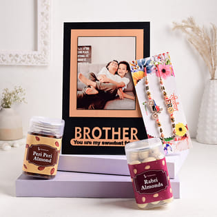 Custom Frame N Rakhi With Almonds